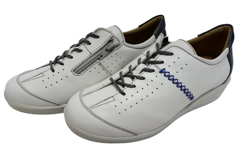 【ムーンスター SP2401 ホワイトコンビ】本革柔らかガーメントレザー使用靴紐シューズ