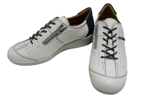 【ムーンスター SP2401 ホワイトコンビ】本革柔らかガーメントレザー使用靴紐シューズ