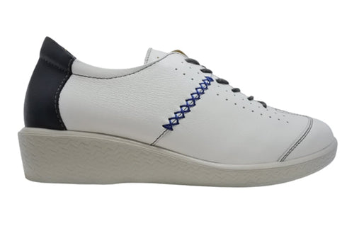 【ムーンスター SP2401 ホワイトコンビ】本革柔らかガーメントレザー使用靴紐シューズ