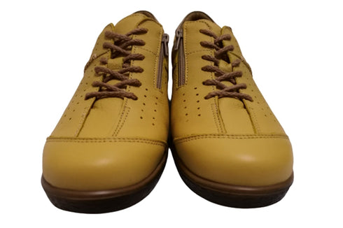 【ムーンスター SP2401 イエローコンビ】本革柔らかガーメントレザー使用靴紐シューズ