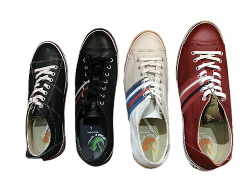 【SPINGLE SP198 オリーブ】カンガルー革のアシンメトリーデザインスニーカー