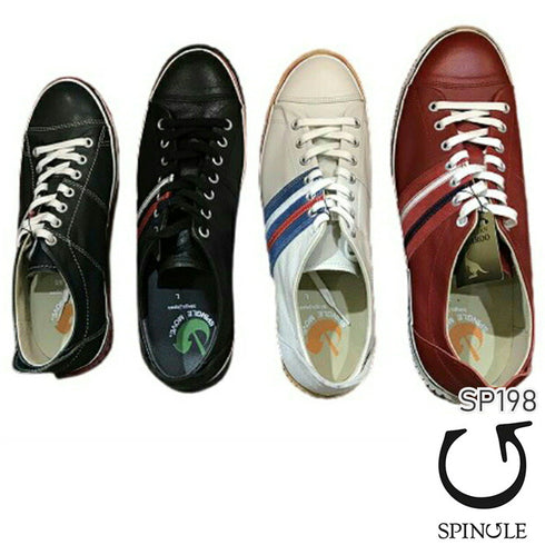 【SPINGLE SP198 オリーブ】カンガルー革のアシンメトリーデザインスニーカー