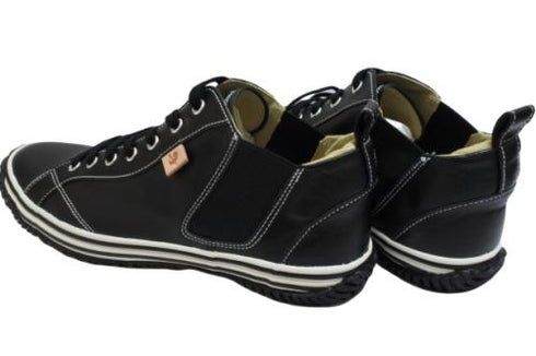 【SPINGLE SP442 ブラック】カンガルー革ミドルカットサイドゴア