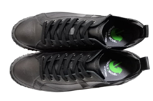 【SPINGLE SP442 ブラック/ブラック】カンガルー革ミドルカットサイドゴア