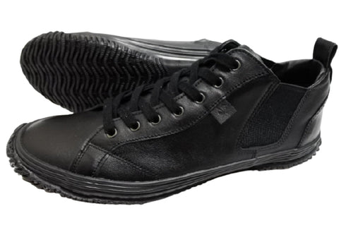 【SPINGLE SP442 ブラック/ブラック】カンガルー革ミドルカットサイドゴア