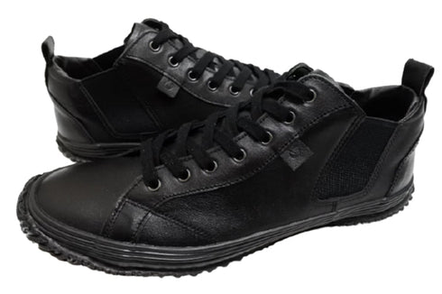 【SPINGLE SP442 ブラック/ブラック】カンガルー革ミドルカットサイドゴア