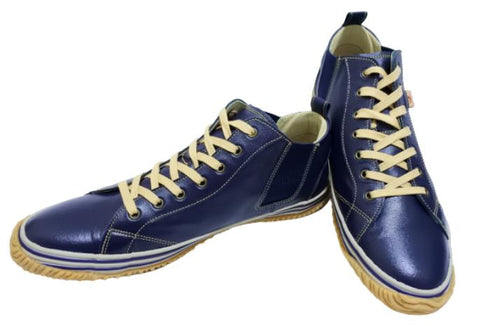 【SPINGLE SP442 ダークネイビー】カンガルー革ミドルカットサイドゴア