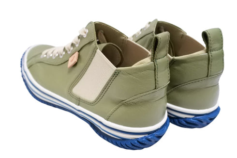 【SPINGLE SP442 オリーブ】カンガルー革ミドルカットサイドゴア