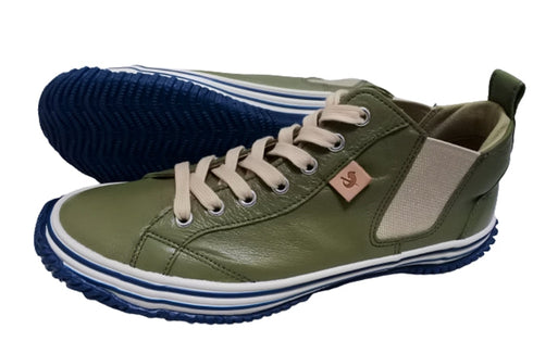 【SPINGLE SP442 オリーブ】カンガルー革ミドルカットサイドゴア