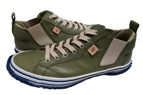 【SPINGLE SP442 オリーブ】カンガルー革ミドルカットサイドゴア