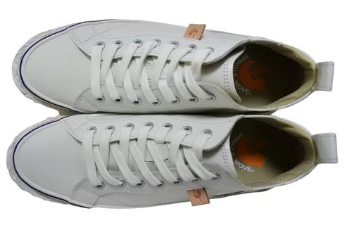 【SPINGLE SP442 ホワイト/ブルー】カンガルー革ミドルカットサイドゴア