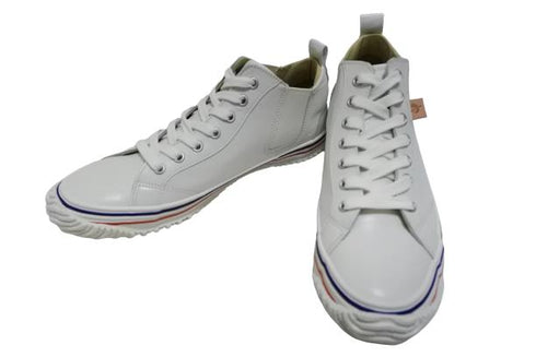 【SPINGLE SP442 ホワイト/ブルー】カンガルー革ミドルカットサイドゴア