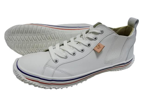 【SPINGLE SP442 ホワイト/ブルー】カンガルー革ミドルカットサイドゴア