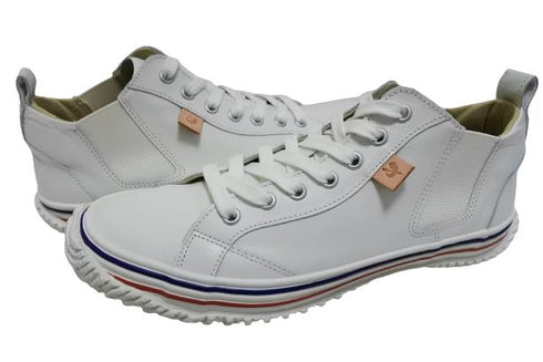 【SPINGLE SP442 ホワイト/ブルー】カンガルー革ミドルカットサイドゴア