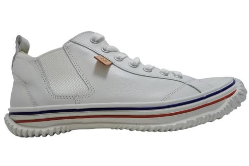 【SPINGLE SP442 ホワイト/ブルー】カンガルー革ミドルカットサイドゴア