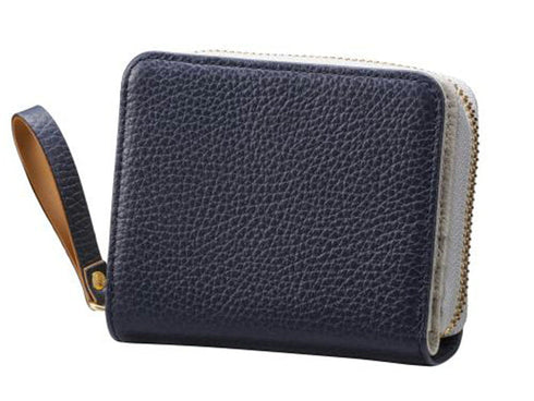 【豊岡財布 つつむ SW201 ネイビー】TUTUMU伊レザーコンパクトウォレット