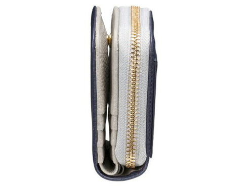 【豊岡財布 つつむ SW201 ネイビー】TUTUMU伊レザーコンパクトウォレット