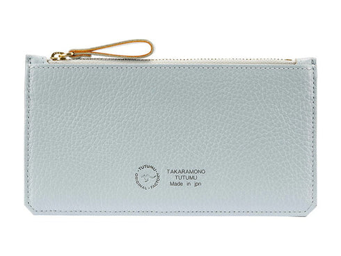 【豊岡財布 つつむ SW203 スカイ】TUTUMU flat カード&コインケース