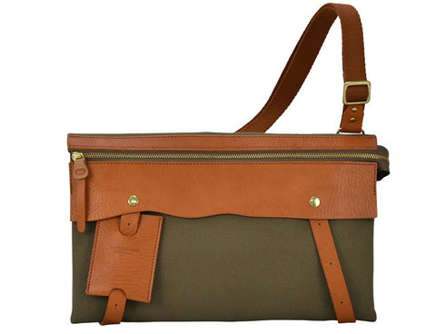 【豊岡鞄 エルダー TN003CS カーキ】クラッチショルダーバッグ