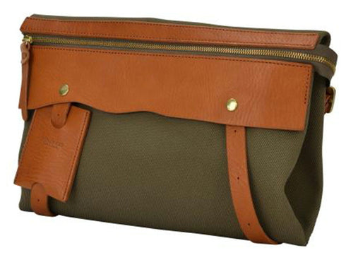 【豊岡鞄 エルダー TN003CS カーキ】クラッチショルダーバッグ