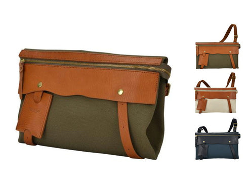 【豊岡鞄 エルダー TN003CS きなり】クラッチショルダーバッグ