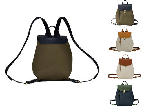 【豊岡鞄 エルダー TN006MR ネイビー/オリーブ】ミニリュック