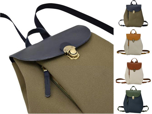 【豊岡鞄 エルダー TN006MR ネイビー/オリーブ】ミニリュック