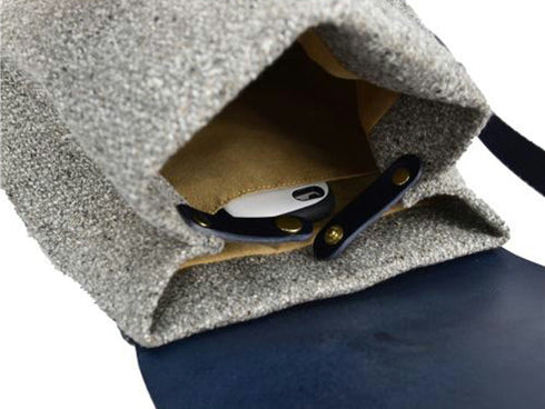 【豊岡鞄 カルド TN019MR ライトグレー/ネイビー】ミニリュック