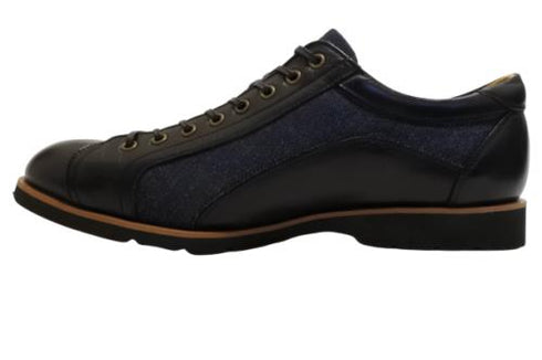 【倭イズム YA3310 ブラック】岡山デニム×兵庫レザーカジュアルシューズ