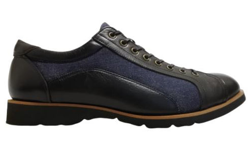 【倭イズム YA3310 ブラック】岡山デニム×兵庫レザーカジュアルシューズ