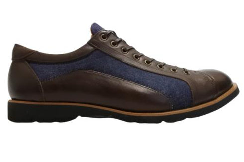 【倭イズム YA3310 ダークブラウン】岡山デニム×兵庫レザーカジュアルシューズ