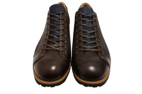 【倭イズム YA3310 ダークブラウン】岡山デニム×兵庫レザーカジュアルシューズ