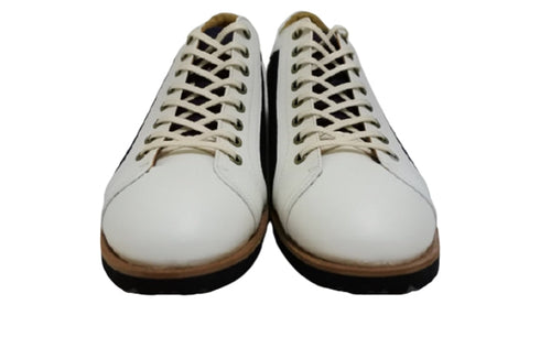 【倭イズム YA3310 ホワイト】岡山デニム×兵庫レザーカジュアルシューズ
