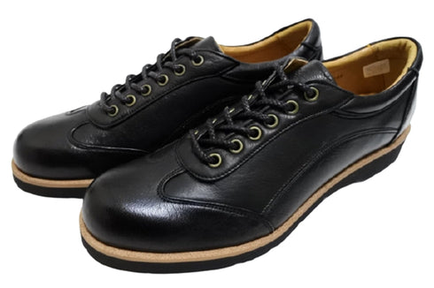 【倭イズム YAL2001 ブラック】ソフトな履き心地の鹿革レディースカジュアルシューズ