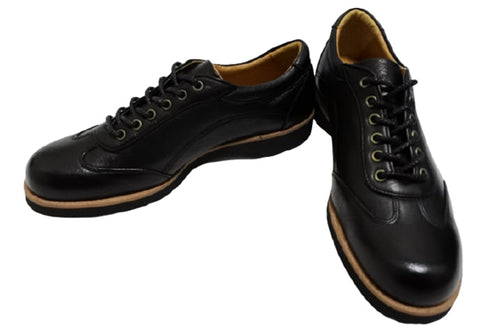 【倭イズム YAL2001 ブラック】ソフトな履き心地の鹿革レディースカジュアルシューズ