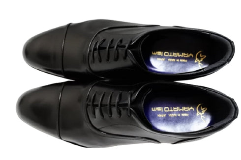 【倭イズム YAP400 ブラック】内羽根ストレートチップ本革ビジネスシューズ