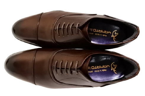 【倭イズム YAP400 ダークブラウン】内羽根ストレートチップ本革ビジネスシューズ