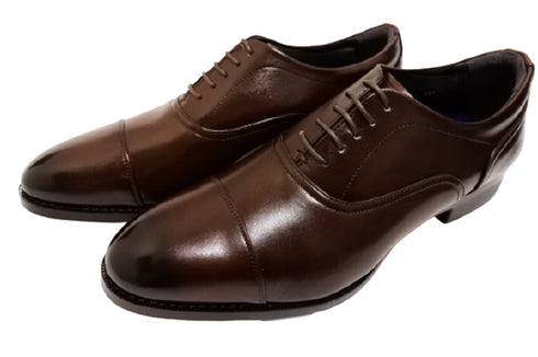 【倭イズム YAP400 ダークブラウン】内羽根ストレートチップ本革ビジネスシューズ