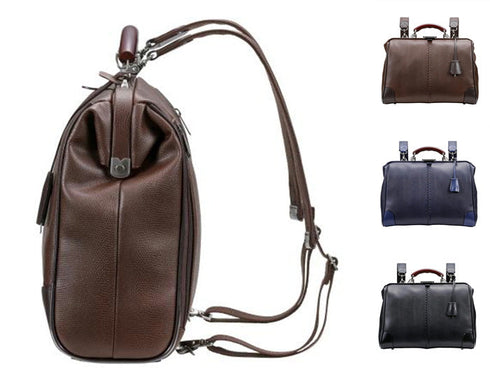 【豊岡鞄 YOUTA YK-7 ブラック】YOUTA LIZARD3WAY横ダレスバッグ