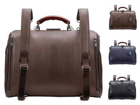 【豊岡鞄 YOUTA YK-7 ブラック】YOUTA LIZARD3WAY横ダレスバッグ