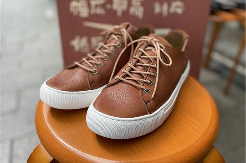 【ant-riche YR0100M ブラウン】MENS AKAUSHI レザースニーカー