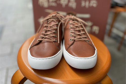 【ant-riche YR0100M ブラウン】MENS AKAUSHI レザースニーカー