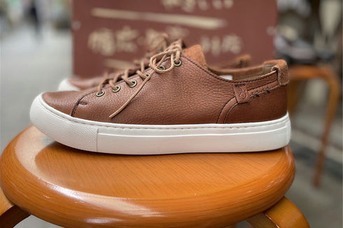 【ant-riche YR0100M ブラウン】MENS AKAUSHI レザースニーカー